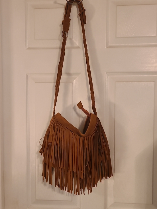 Handbags - Fringed Crossbody Shoulder Bag in Brown